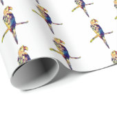 Colourful Parrot Wrapping Paper Geschenkpapier (Rolleneckpunkt)