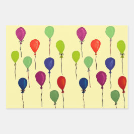 Colourful party balloons geschenkpapier set