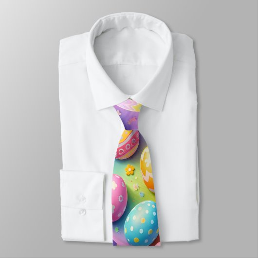 Colourful pastel Easter egg pattern festive neckti Krawatte (Gebunden)