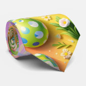 Colourful pastel Easter egg pattern festive neckti Krawatte (Gerollt)