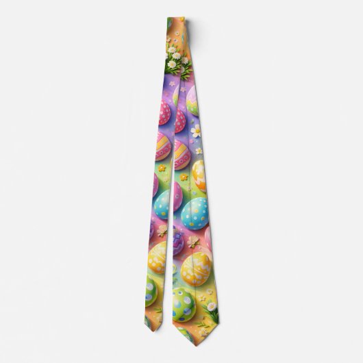 Colourful pastel Easter egg pattern festive neckti Krawatte (Rückseite)