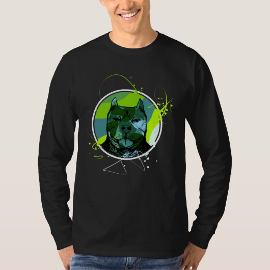 Colourful Pitbull Terrier Dog Love Dad Mum Boy Gir T-Shirt (Vorderseite)