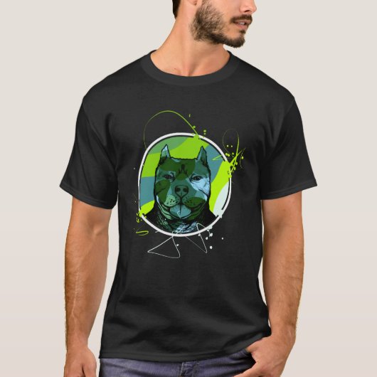 Colourful Pitbull Terrier Dog Love Dad Mum Boy Gir T-Shirt (Vorderseite)