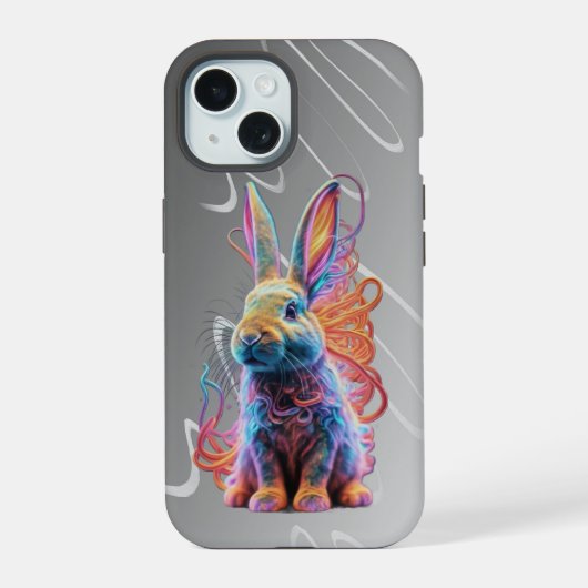 Colourful Rabbit phone case iPhone 15 Hülle (Rückseite)