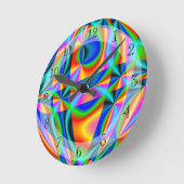 Colourful Rainbow Quilt Runde Wanduhr (Winkel)