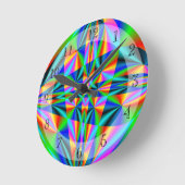 Colourful Rainbow Quilt Runde Wanduhr (Winkel)