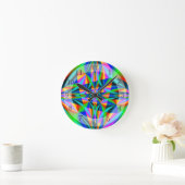 Colourful Rainbow Quilt Runde Wanduhr (Zuhause)