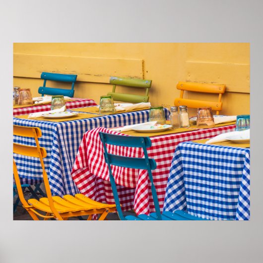 Colourful restaurant tables poster (Vorne)