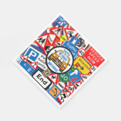 Colourful Road Signs Collage Birthday Party Napkin Serviette (Ecke)