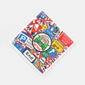 Colourful Road Signs Collage Birthday Party Napkin Serviette (Ecke)