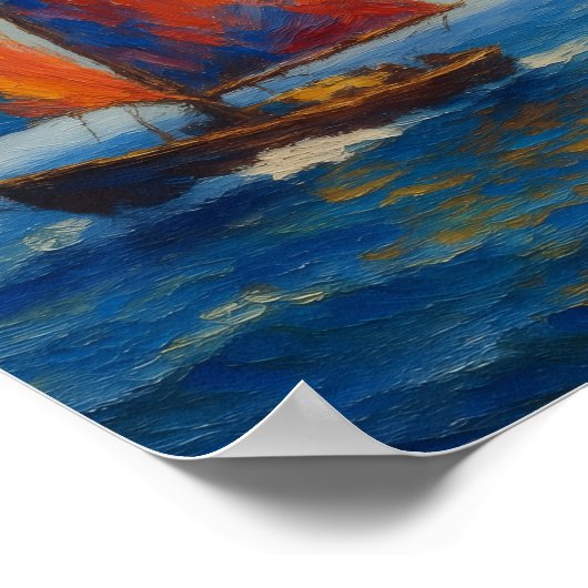 Colourful Sailing yachts Poster (Ecke)