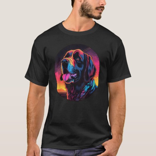 Colourful Saint Bernard Dog Dad Mom Graffity T-Shirt (Vorderseite)
