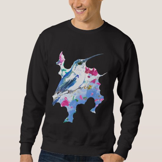 Colourful Shapes Local Wing Bird Flying Hummingbir Sweatshirt (Vorderseite)