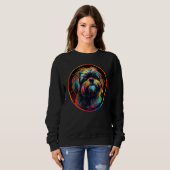 Colourful Shih Tzu Dog Dad Mom Graffity Sweatshirt (Vorne ganz)