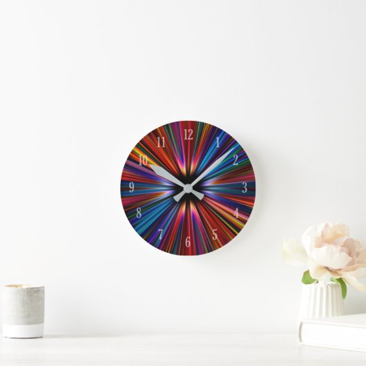 Colourful starburst explosion pattern runde wanduhr (Zuhause)