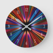 Colourful starburst explosion pattern runde wanduhr (Vorderseite)