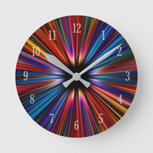 Colourful starburst explosion pattern runde wanduhr (Vorderseite)