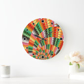 Colourful Swirling Fractal Große Wanduhr (Zuhause)