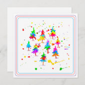Colourful Trees Feiertagskarte (Vorne/Hinten)