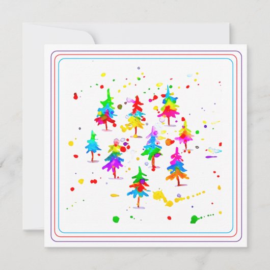 Colourful Trees Feiertagskarte (Vorderseite)