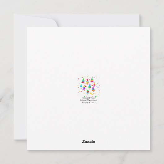 Colourful Trees Feiertagskarte (Rückseite)