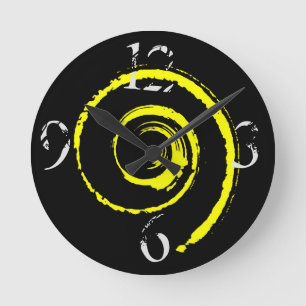 Colourful Twirls Round Clock Runde Wanduhr