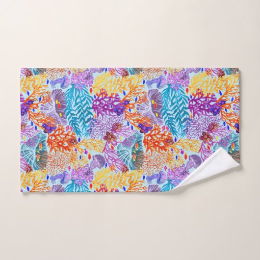 Colourful Underwater World Badhandtuch Set (Handtuch)