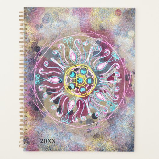 Colourful whimsical Boho floral planner Planer (Vorderseite)