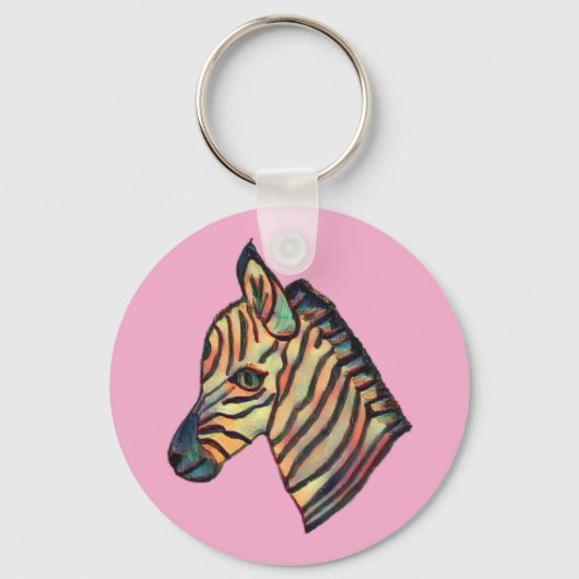 Colourful Zebra Keyring Schlüsselanhänger (Vorderseite)