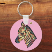 Colourful Zebra Keyring Schlüsselanhänger (Rückseite)