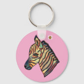 Colourful Zebra Keyring Schlüsselanhänger (Rückseite)
