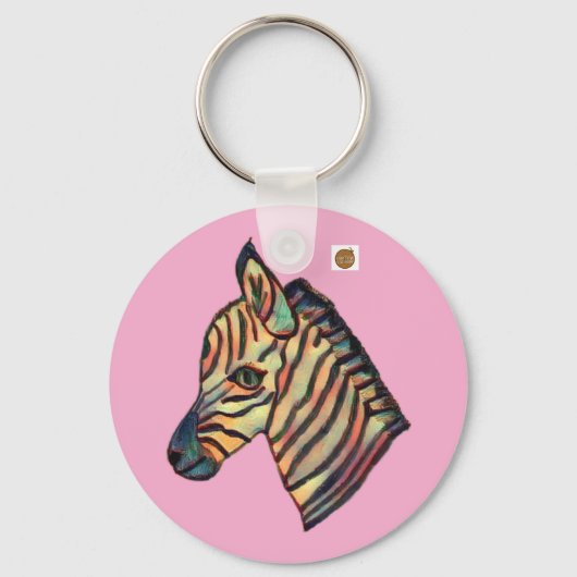 Colourful Zebra Keyring Schlüsselanhänger (Rückseite)