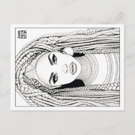 Colouring Post Card | Warrior of Ashanti Feiertagspostkarte