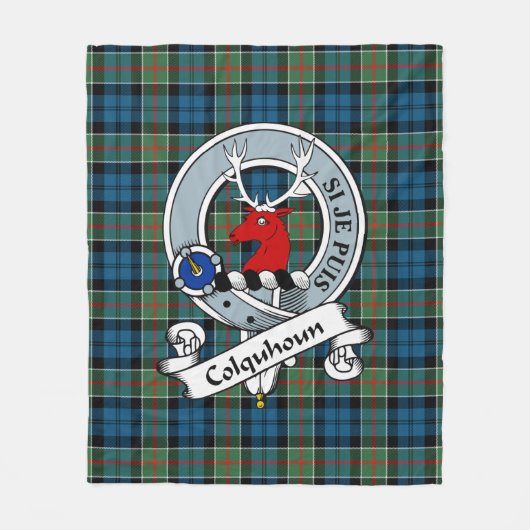 Colquhoun Ancient Clan Abzeichen Tartan Kariert Fleecedecke (Vorderseite)