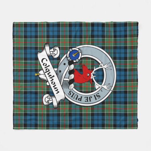 Colquhoun Ancient Clan Abzeichen Tartan Kariert Fleecedecke (Vorderseite (Horizontal))