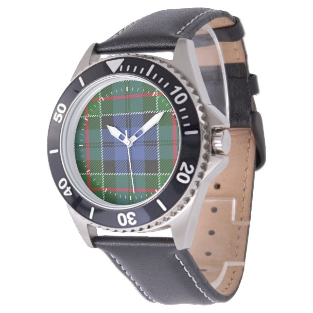 Colquhoun Clan Tartan Armbanduhr (Schrägansicht)
