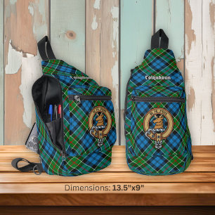Colquhoun-Clan-Wappen über Tartan Crossbody Bag