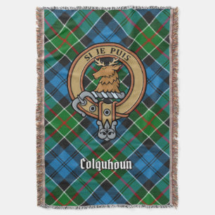 Colquhoun-Clan-Wappen über Tartan Decke