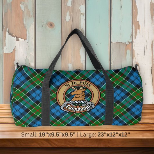 Colquhoun-Clan-Wappen über Tartan Duffle Bag