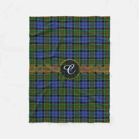 Colquhoun-Monogramm-Tartan Fleecedecke (Vorderseite)