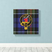 Colquhoun Scottish Wappen und Tartan Canvas print Leinwanddruck (Insitu (Holzboden))