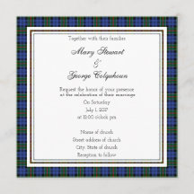 Colquhoun Scottish Wedding Square Einladung