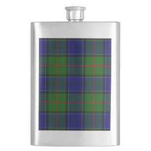 Colquhoun-Tartan blau-grün kariert Flachmann