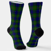 Colquhoun-Tartan blau grün Karo Socken (Gewinkelt)
