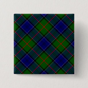 Colquhoun Tartan Blau kariert Button