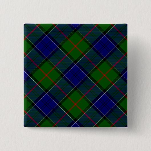 Colquhoun Tartan Blau kariert Button (Vorderseite)