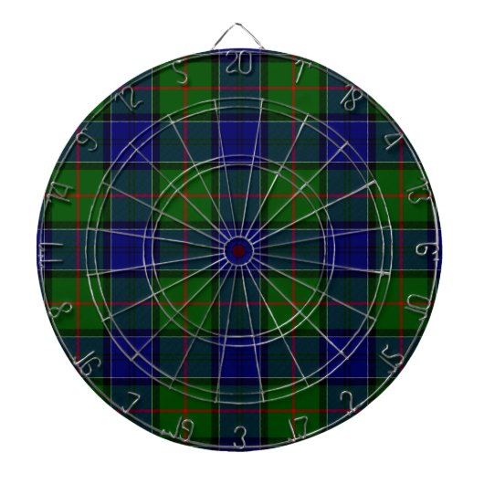 Colquhoun Tartan Blau kariert Dartscheibe (vorne)