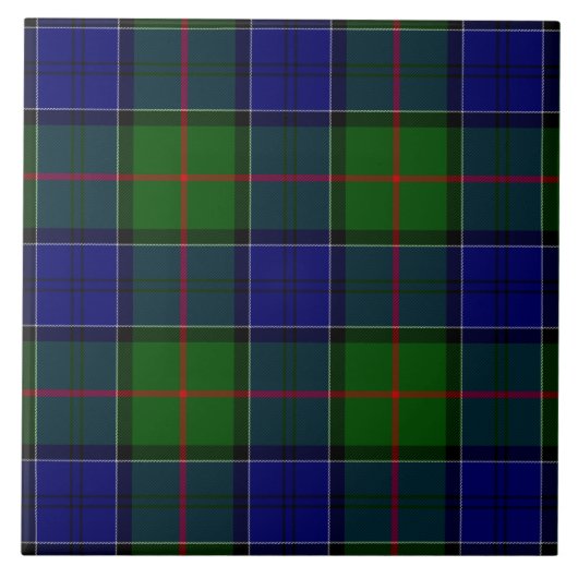 Colquhoun Tartan Blau kariert Fliese (Vorderseite)