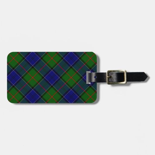 Colquhoun Tartan Blau kariert Gepäckanhänger (Vorderseite horizontal)