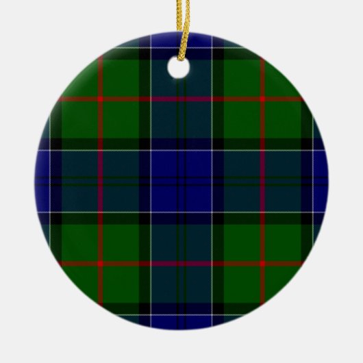 Colquhoun Tartan Blau kariert Keramik Ornament (Vorne)